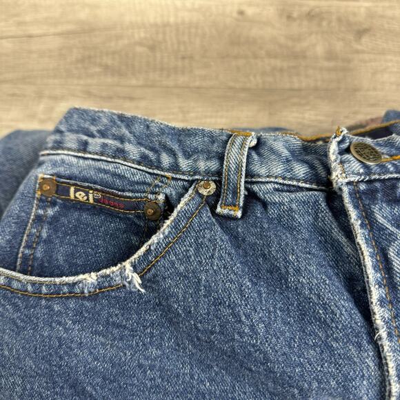 Y2K L.E.I. Leopard Patchwork Capri Crop Jeans Mid Rise Indie Sleaze Size 7 - Picture 6 of 7